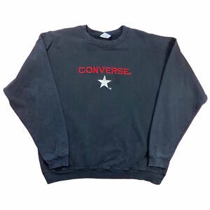 Vintage 90s Converse One Star Made in USA Black Red Sweatshirt Embroidered XL
